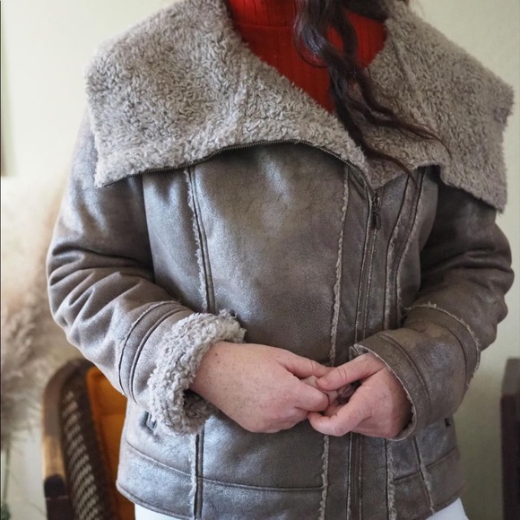 Oversized vintage Moto jacket Sherpa - Picture 7 of 7